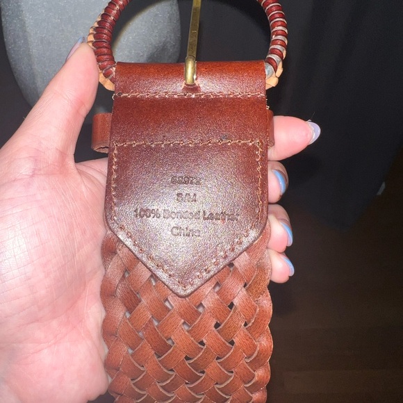 90s Vintage Brown Braided Leather Belt - Picture 3 of 5